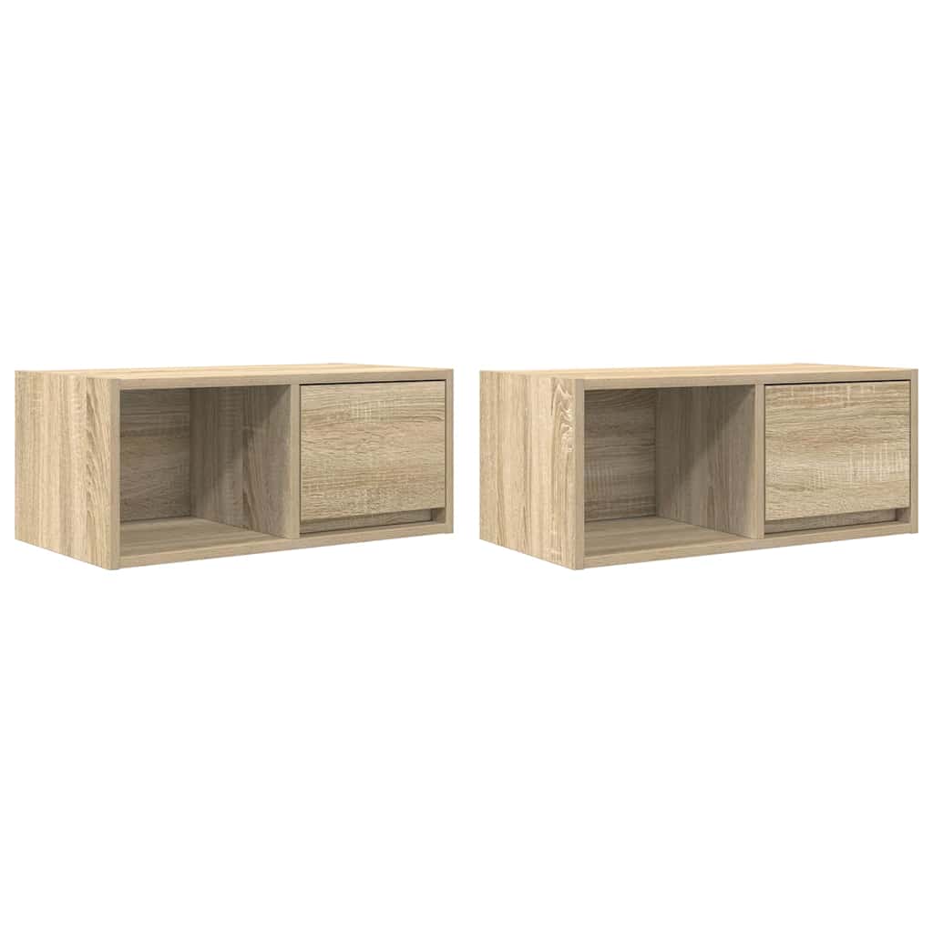 TV-Møbel Sonoma Eik Tv-benker 2 stk 60x31x25,5 cm
