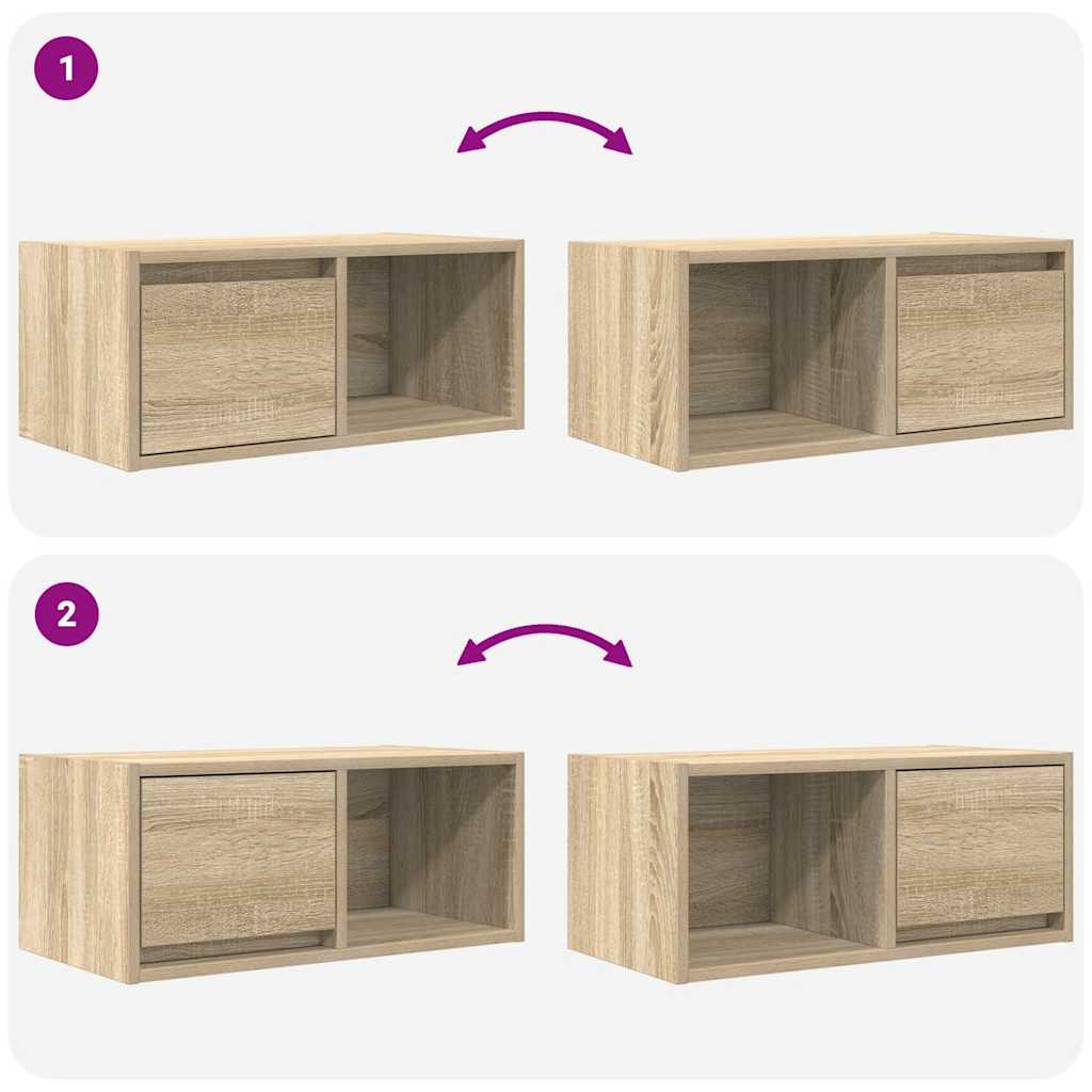 TV-Møbel Sonoma Eik Tv-benker 2 stk 60x31x25,5 cm