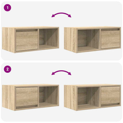 TV-Møbel Sonoma Eik Tv-benker 2 stk 60x31x25,5 cm