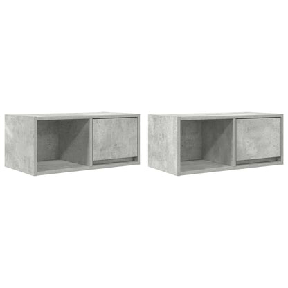 TV-Møbel Betonggrå Tv-benker 2 stk 60x31x25,5 cm