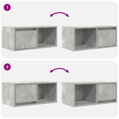 TV-Møbel Betonggrå Tv-benker 2 stk 60x31x25,5 cm