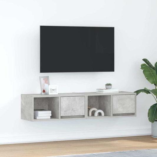 TV-Møbel Betonggrå Tv-benker 2 stk 60x31x25,5 cm