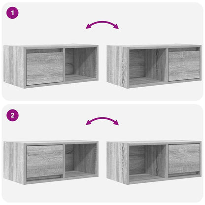 TV-Møbel Sonoma Grå Tv-benker 2 stk 60x31x25,5 cm