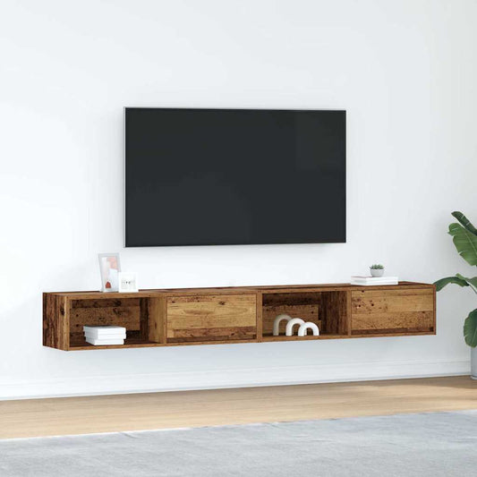 TV-Møbel Gammelt Tre Tv-benker 2 stk 100x31x25,5 cm