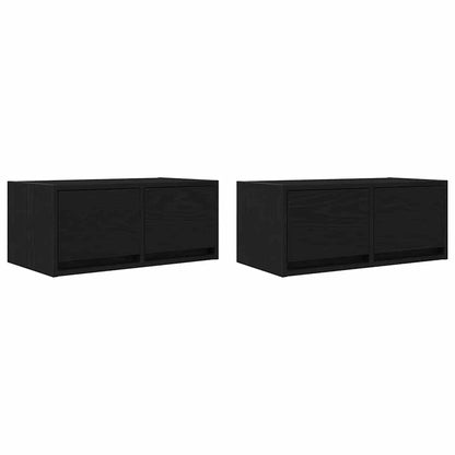 TV-Møbel Svart Eik Tv-benker 2 stk 60x31x25,5 cm
