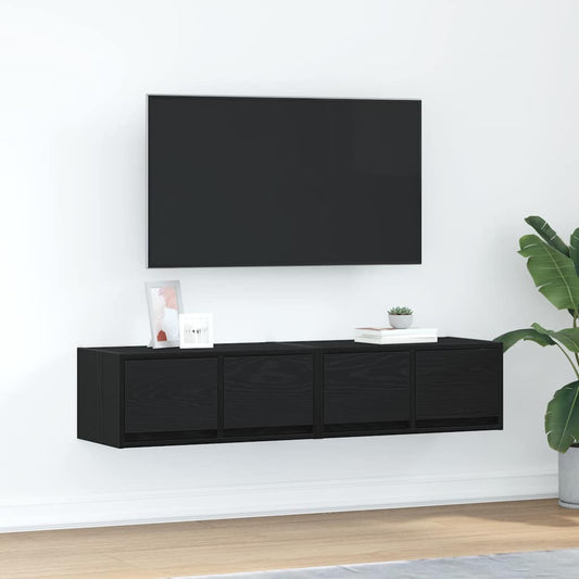 TV-Møbel Svart Eik Tv-benker 2 stk 60x31x25,5 cm