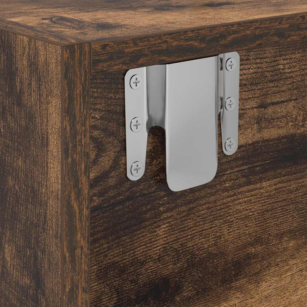 TV-benker 2 stk røkt eik 60x31x25,5 cm konstruert tre