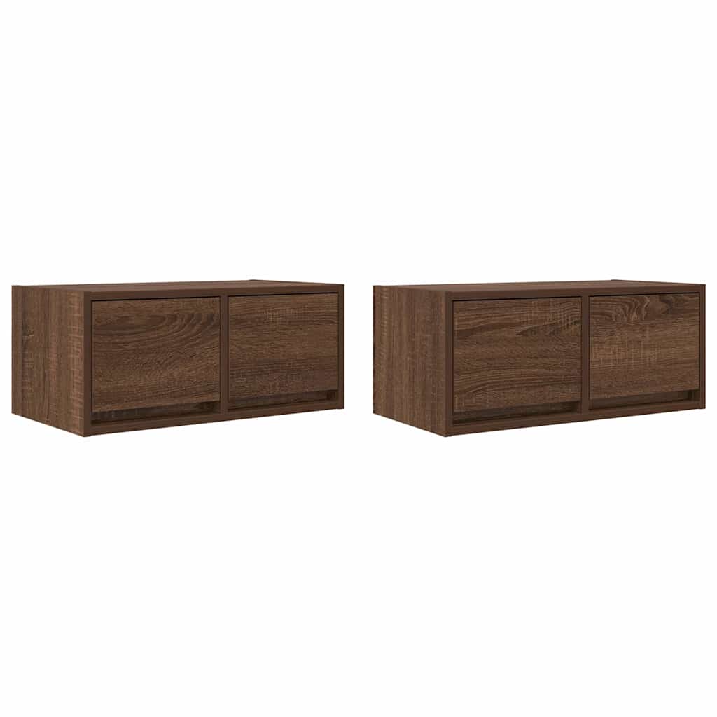 TV-Møbel Brun Eik Tv-benker 2 stk 60x31x25,5 cm