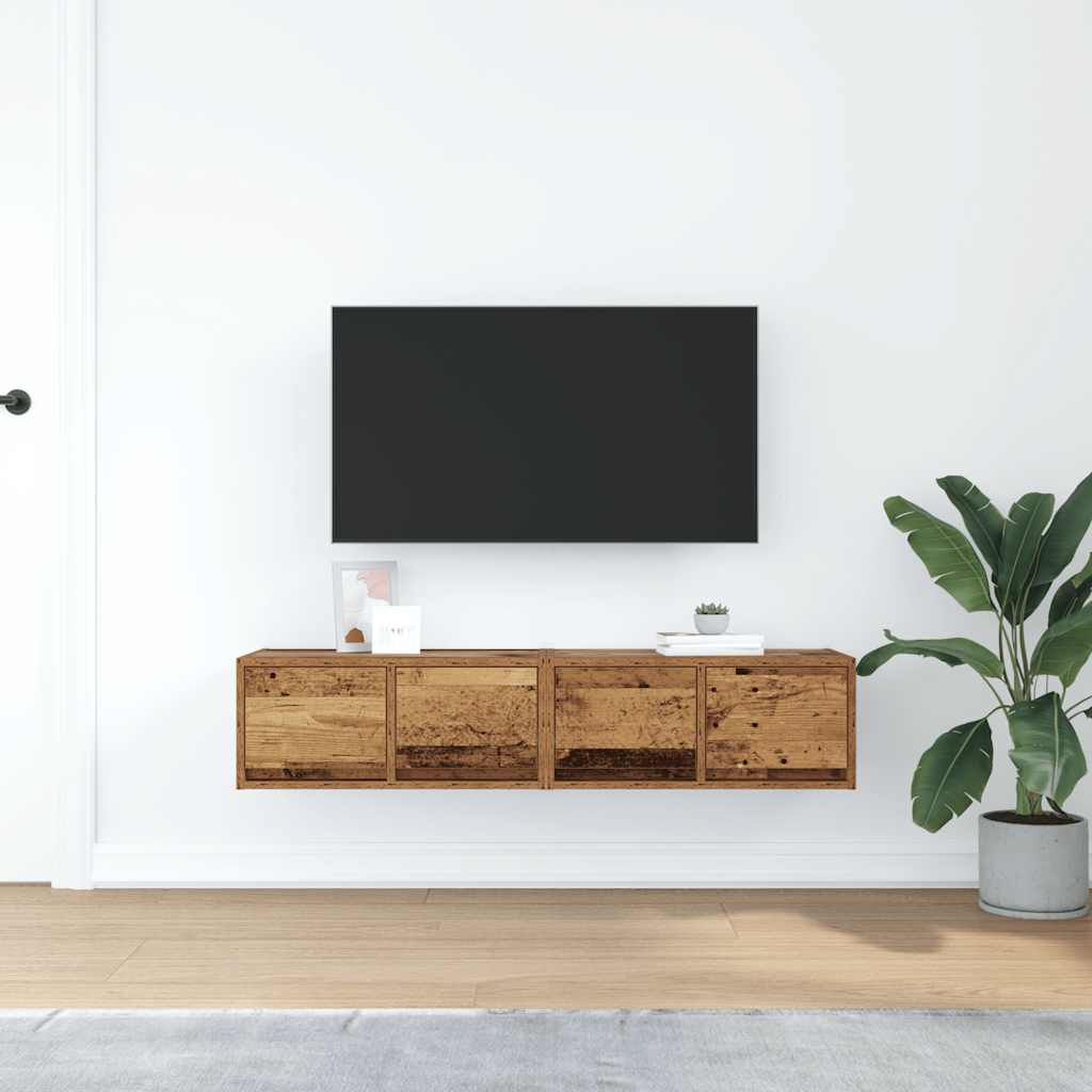 TV-benker 2 stk gammelt tre 60x31x25,5 cm konstruert tre