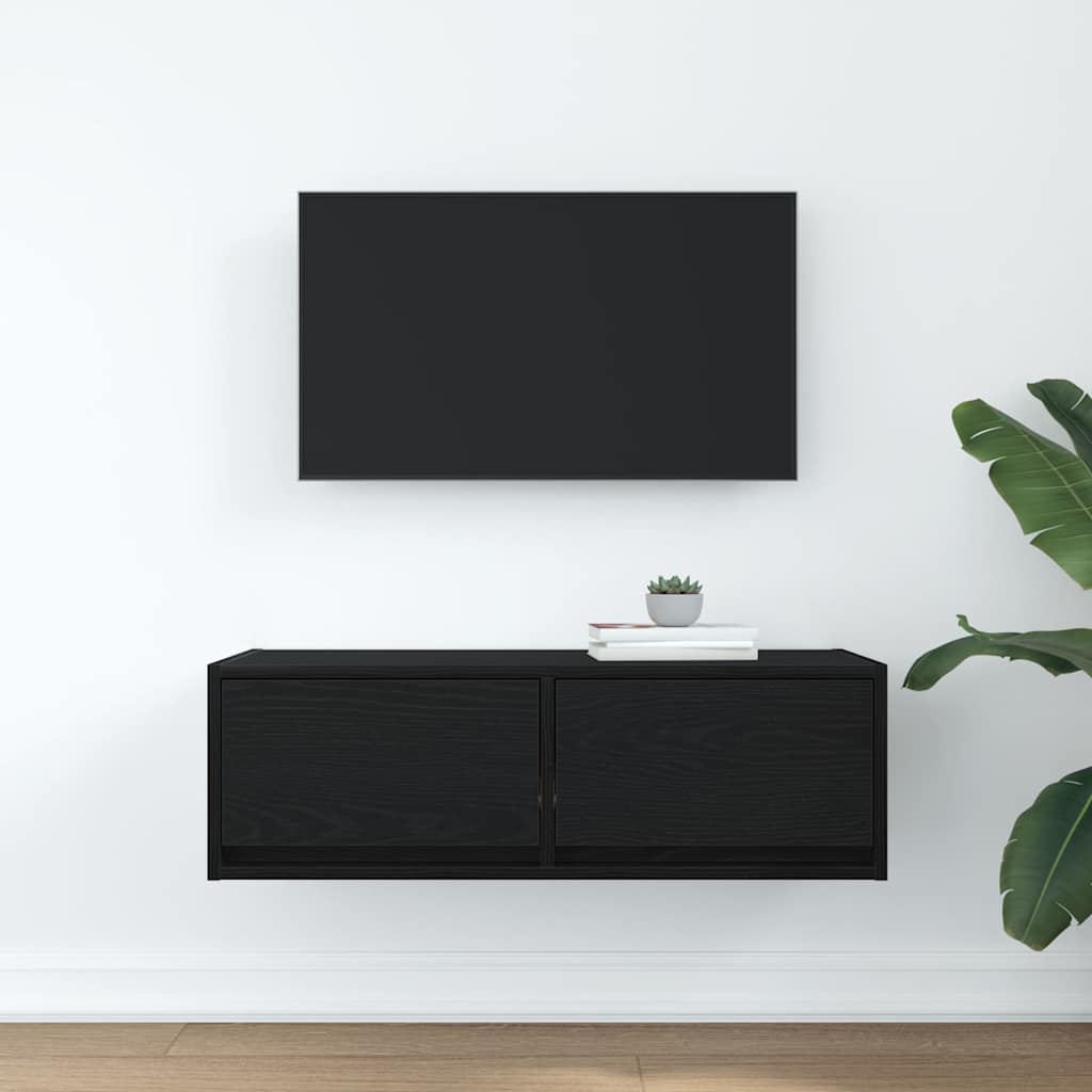 TV-Møbel Svart Eik Tv-benk 80x31x25,5 cm