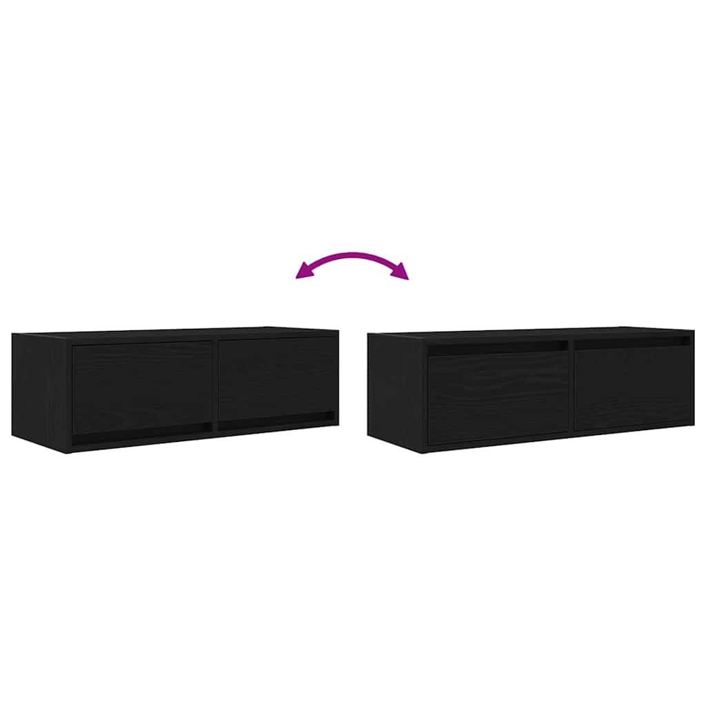 TV-Møbel Svart Eik Tv-benk 80x31x25,5 cm