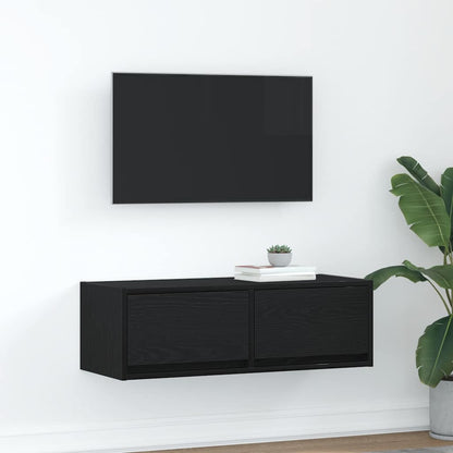 TV-Møbel Svart Eik Tv-benk 80x31x25,5 cm
