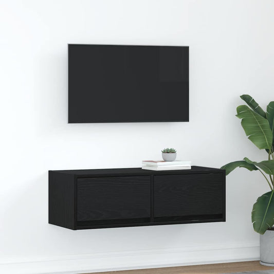 TV-Møbel Svart Eik Tv-benk 80x31x25,5 cm