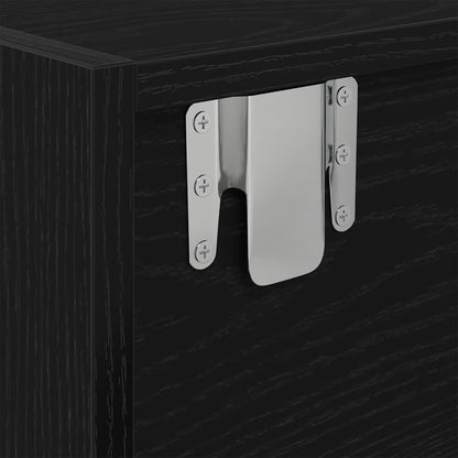 TV-benker 2 stk svart eik 80x31x25,5 cm konstruert tre