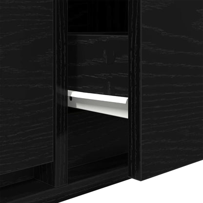 TV-benker 2 stk svart eik 80x31x25,5 cm konstruert tre