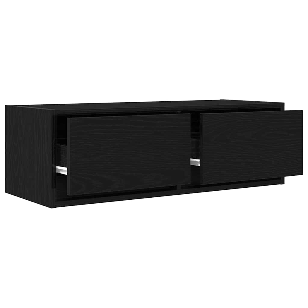 TV-benker 2 stk svart eik 80x31x25,5 cm konstruert tre