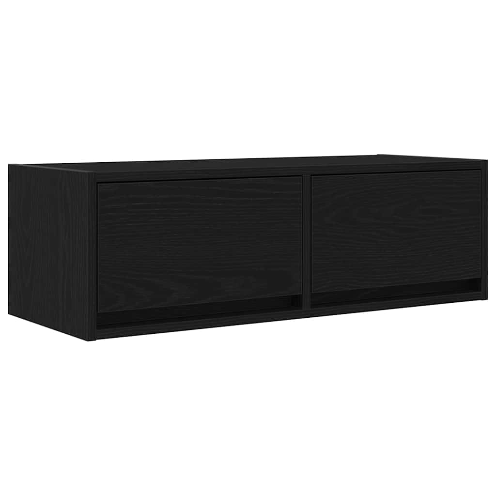 TV-benker 2 stk svart eik 80x31x25,5 cm konstruert tre
