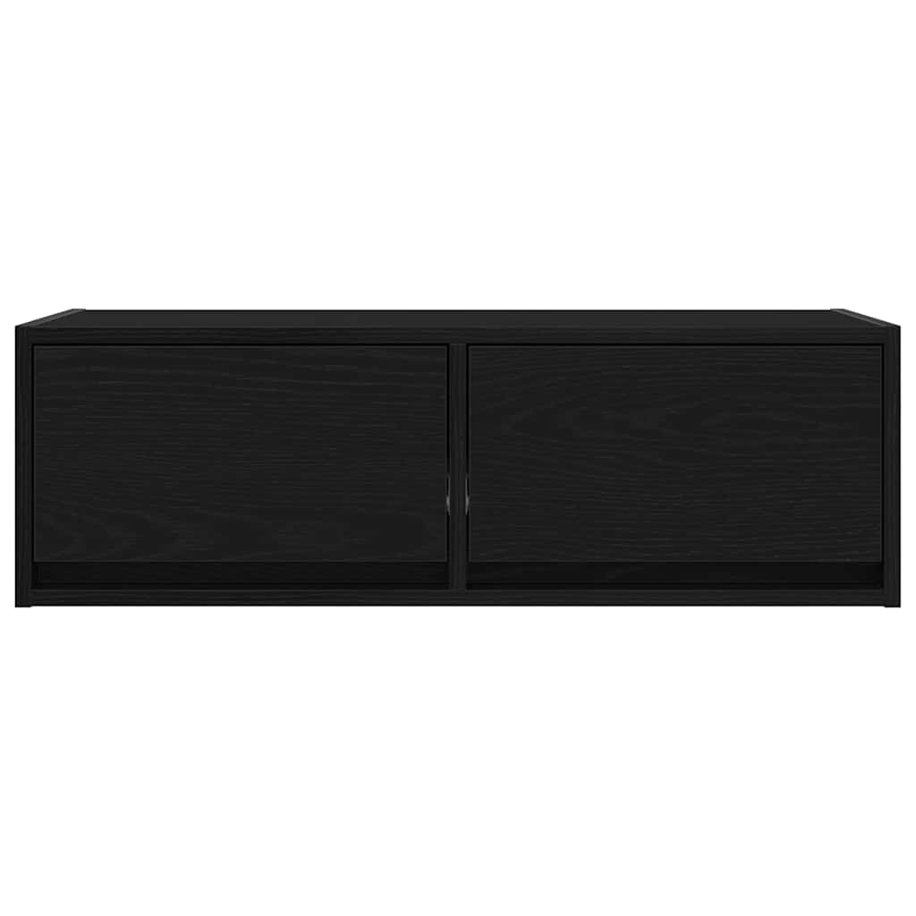 TV-benker 2 stk svart eik 80x31x25,5 cm konstruert tre