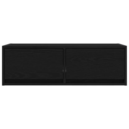 TV-benker 2 stk svart eik 80x31x25,5 cm konstruert tre