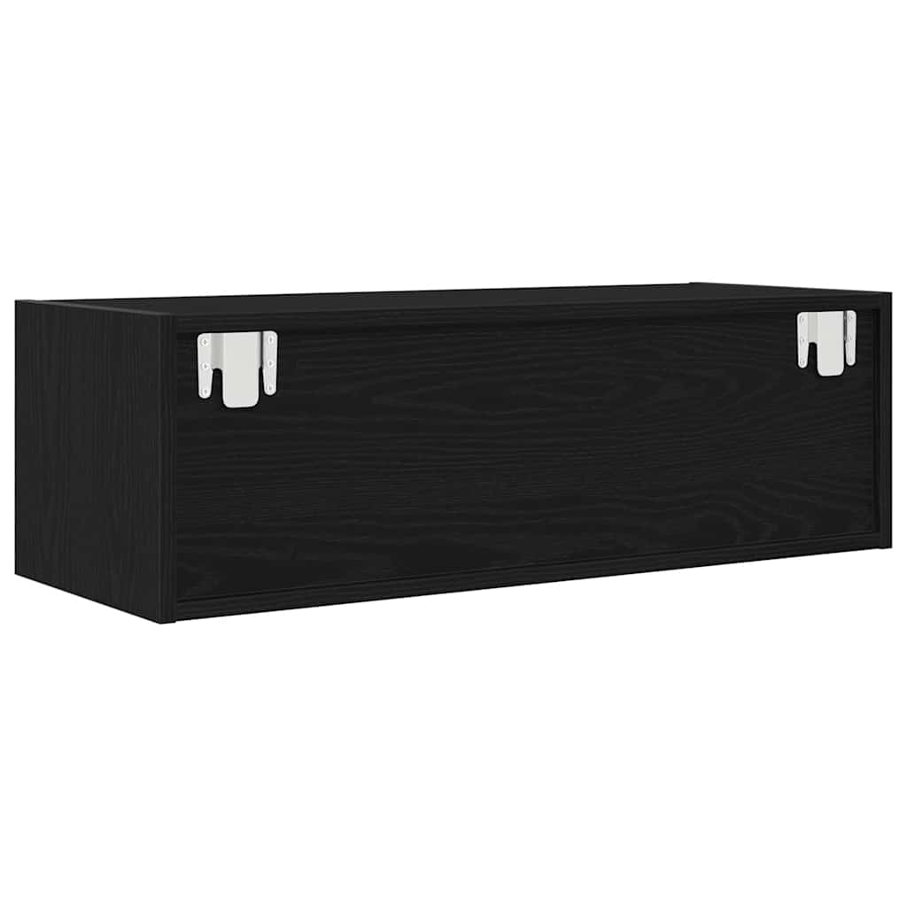 TV-benker 2 stk svart eik 80x31x25,5 cm konstruert tre
