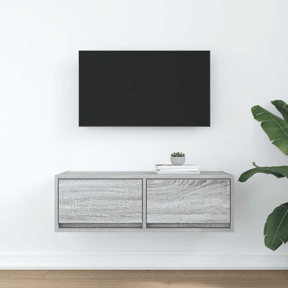 TV-benk grå sonoma 80x31x25,5 cm konstruert tre