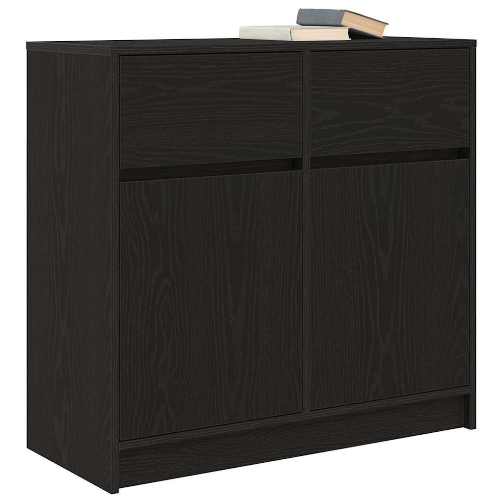 Skjenk Svart Eik med skuff 80x34x76 cm