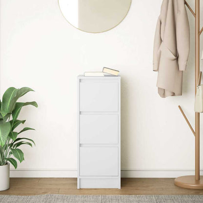 Skjenk hvit 29,5x34x76 cm konstruert tre