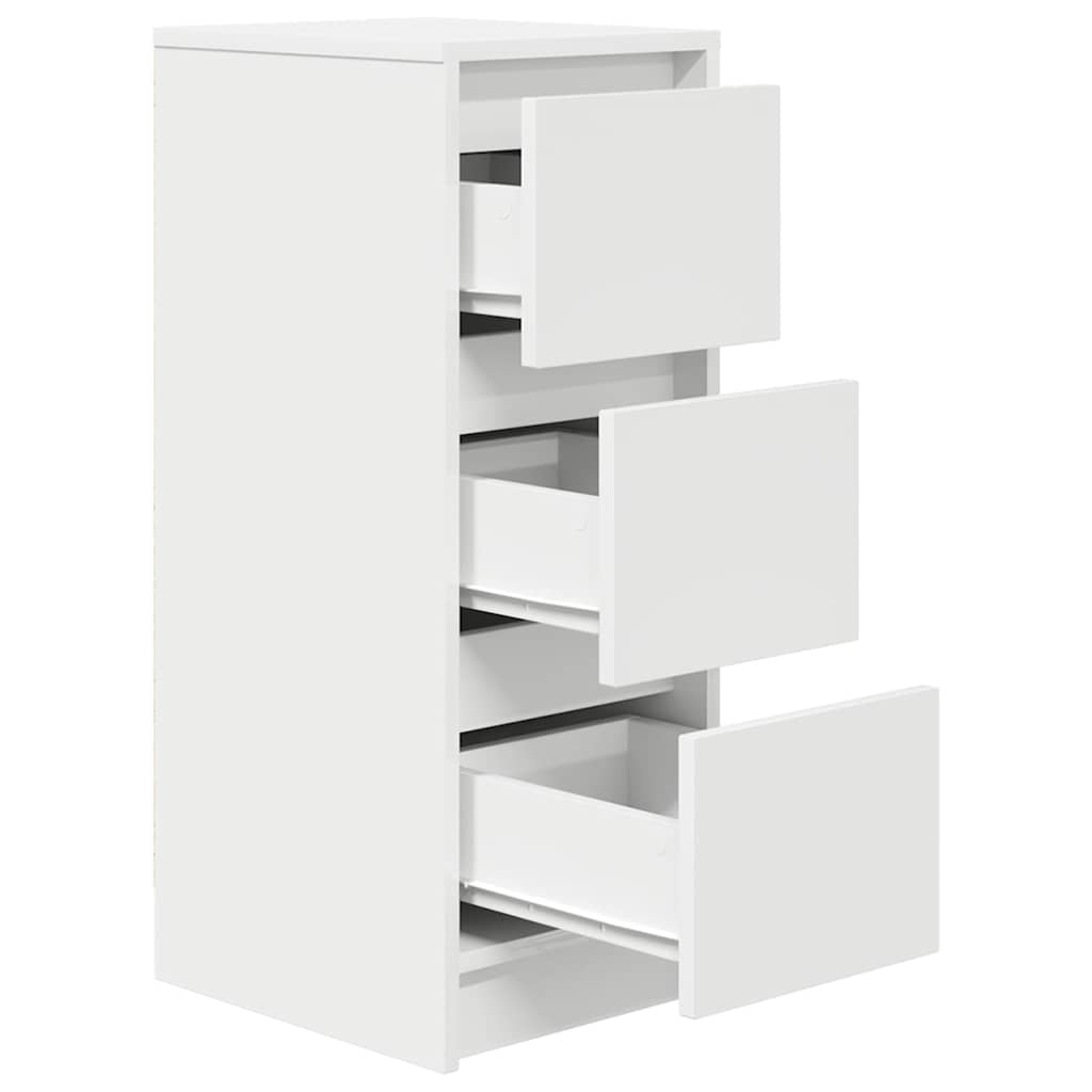 Skjenk hvit 29,5x34x76 cm konstruert tre