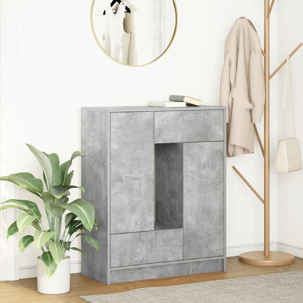 Skjenk Betonggrå med skuffer og dører 73x31x90 cm