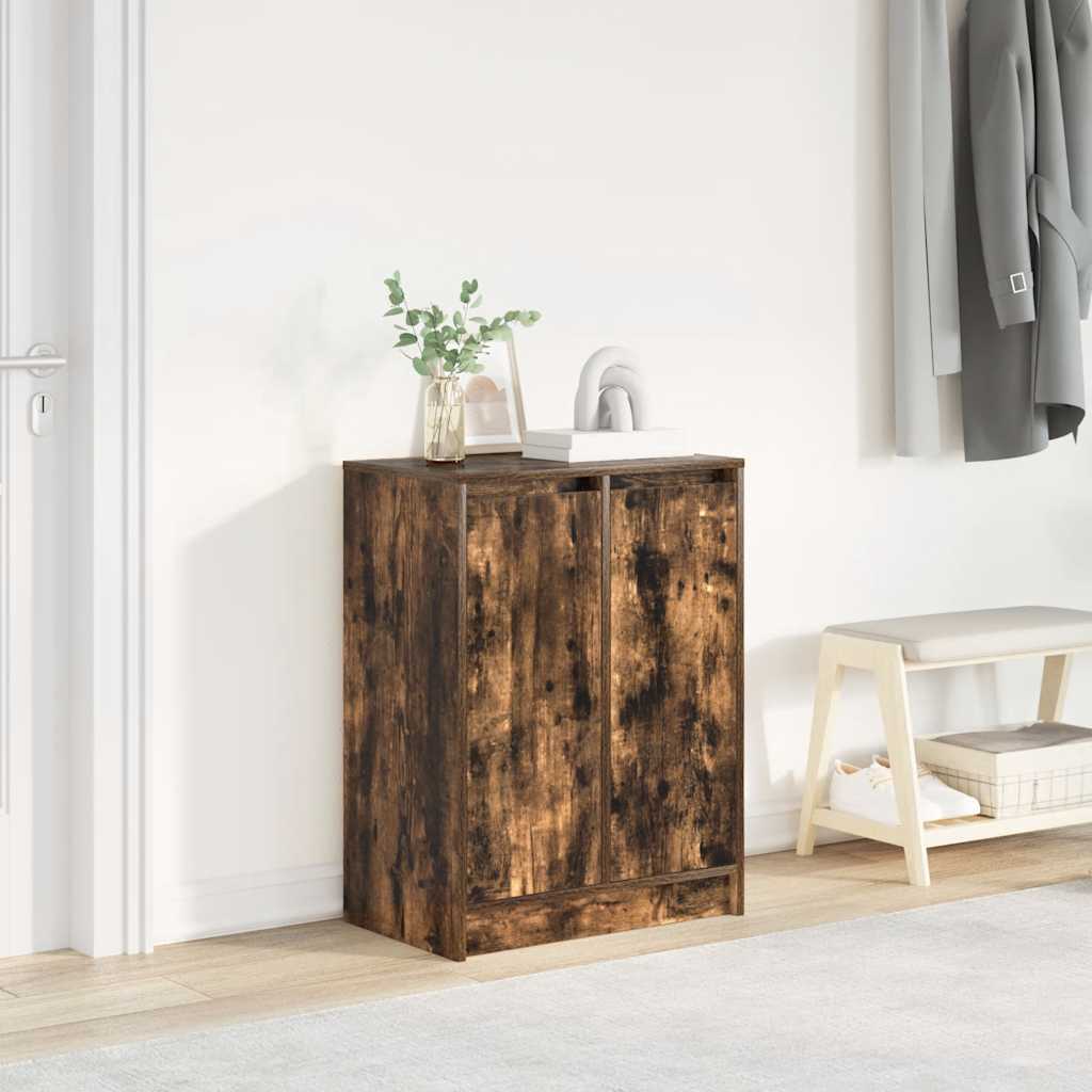 Skoskap Skohylle Skobenk Røkt Eik 57x34x76 cm
