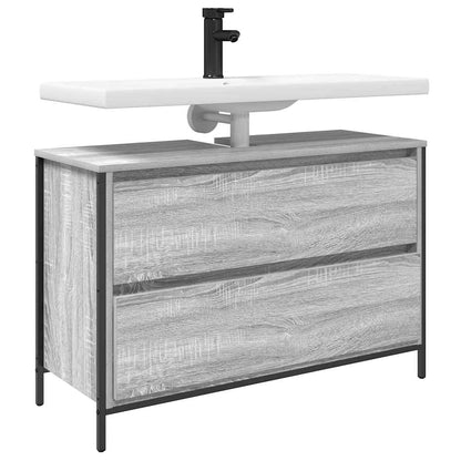 Servantskap Grå Eik med skuffer 90x34,5x60 cm