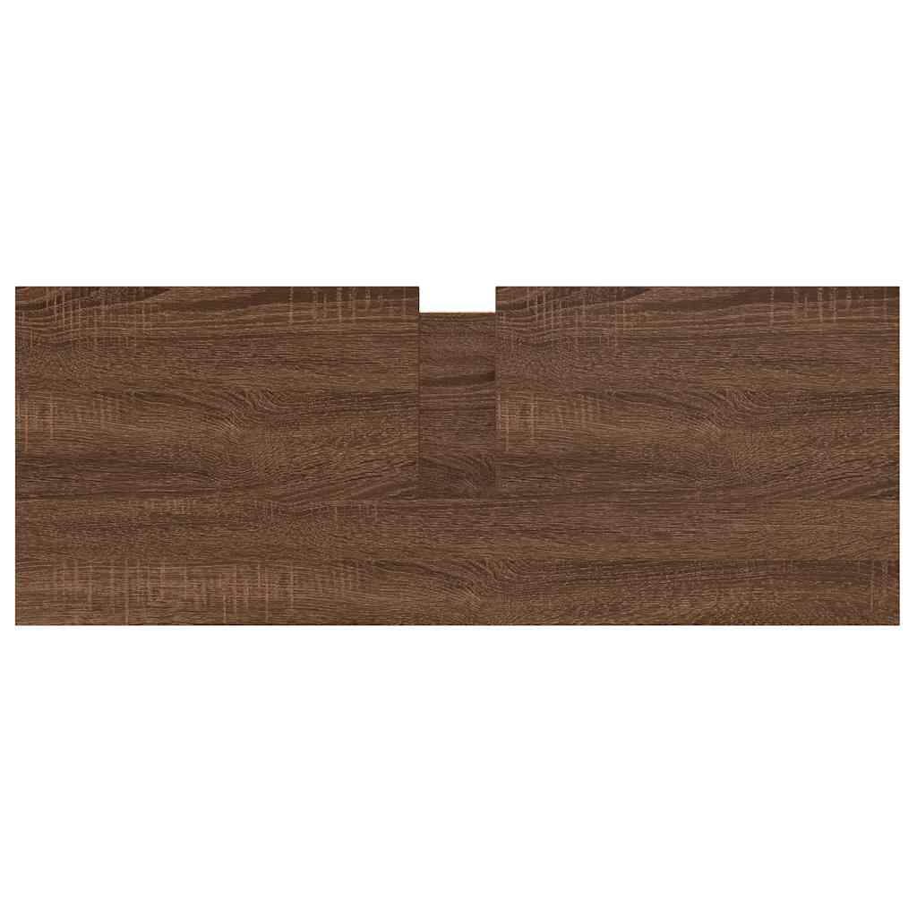 Baderomsservantskap med skuffer brun eik 90x34,5x60 cm