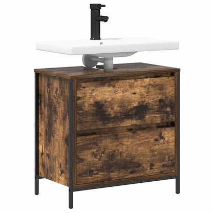 Servantskap Baderom med skuffer Røkt Eik 60x34,5x60 cm