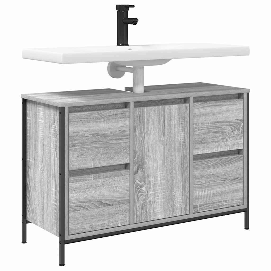 Servantskap Sonoma Grå med skuffer 90x34,5x60 cm