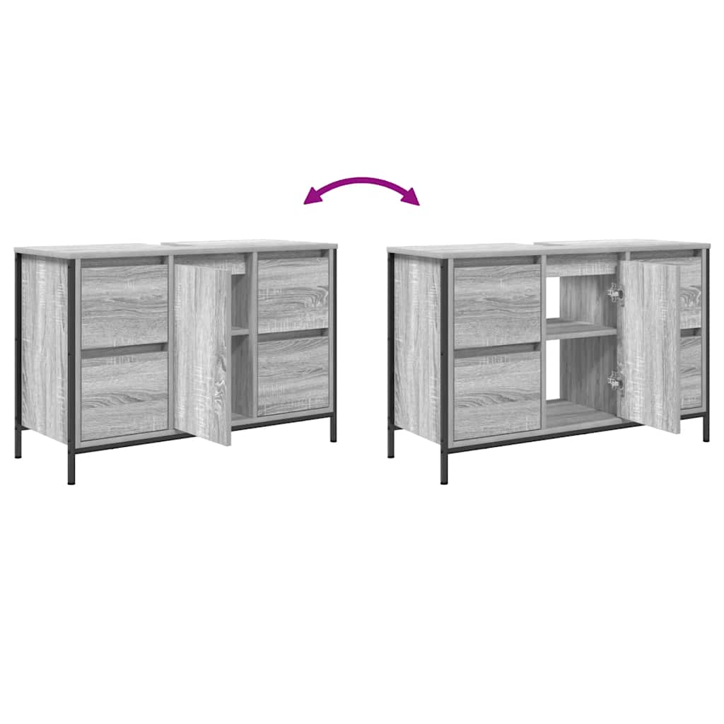 Servantskap Sonoma Grå med skuffer 90x34,5x60 cm