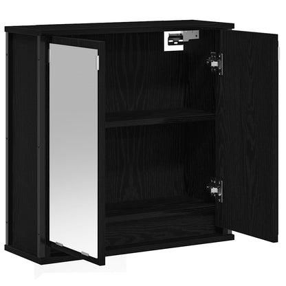 Baderomsskap veggskap med speil Svart Eik 60x21x60 cm