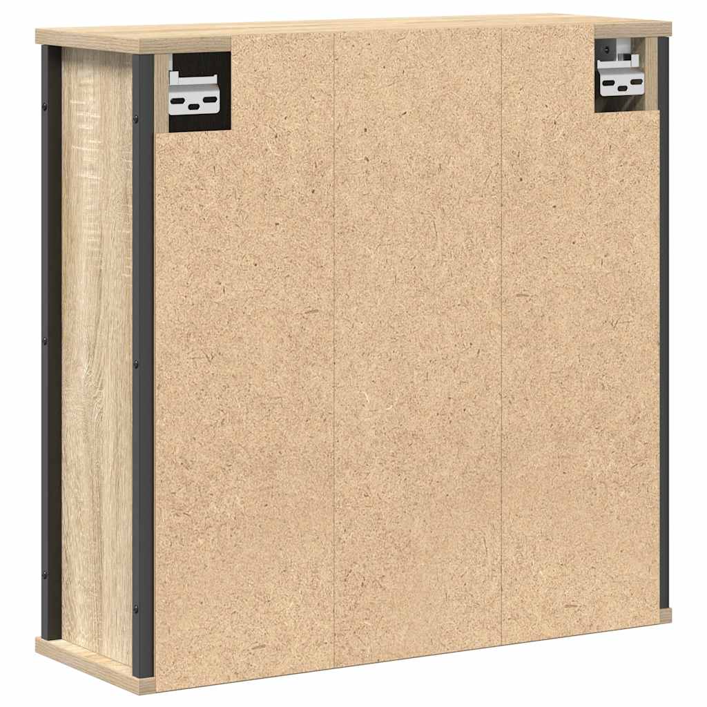 Baderoms veggskap med speil sonoma eik 60x21x60 cm