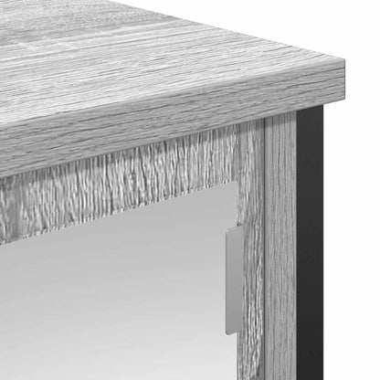 Baderomsskap veggskap med speil Grå Eik 60x21x60 cm