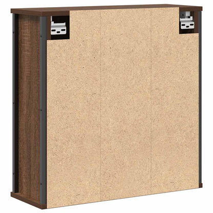 Baderomsskap veggskap med speil Brun Eik 60x21x60 cm