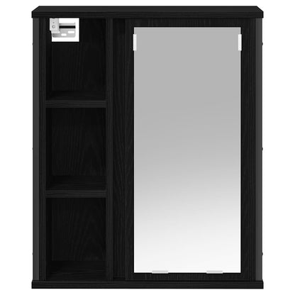 Baderomsskap veggskap med speil Svart Eik 50x21x60 cm