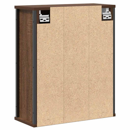 Baderomsskap veggskap med speil Brun Eik 50x21x60 cm