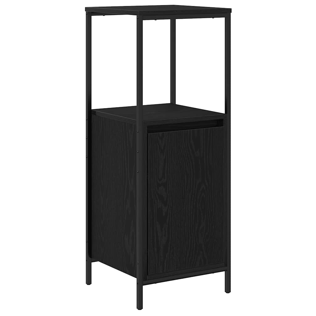 Baderomsskap med hyller svart eik 36x35x95 cm