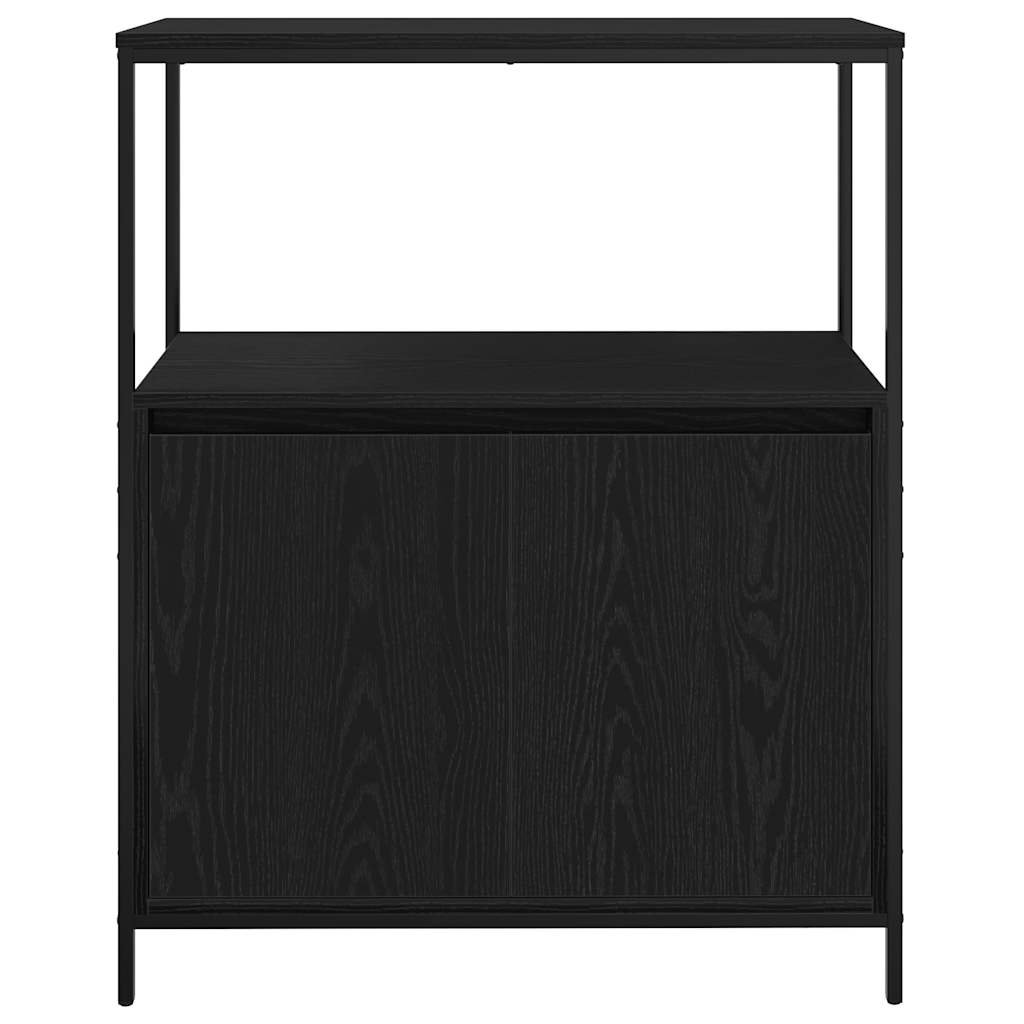 Baderomsskap med hyller svart eik 76,5x35x95 cm