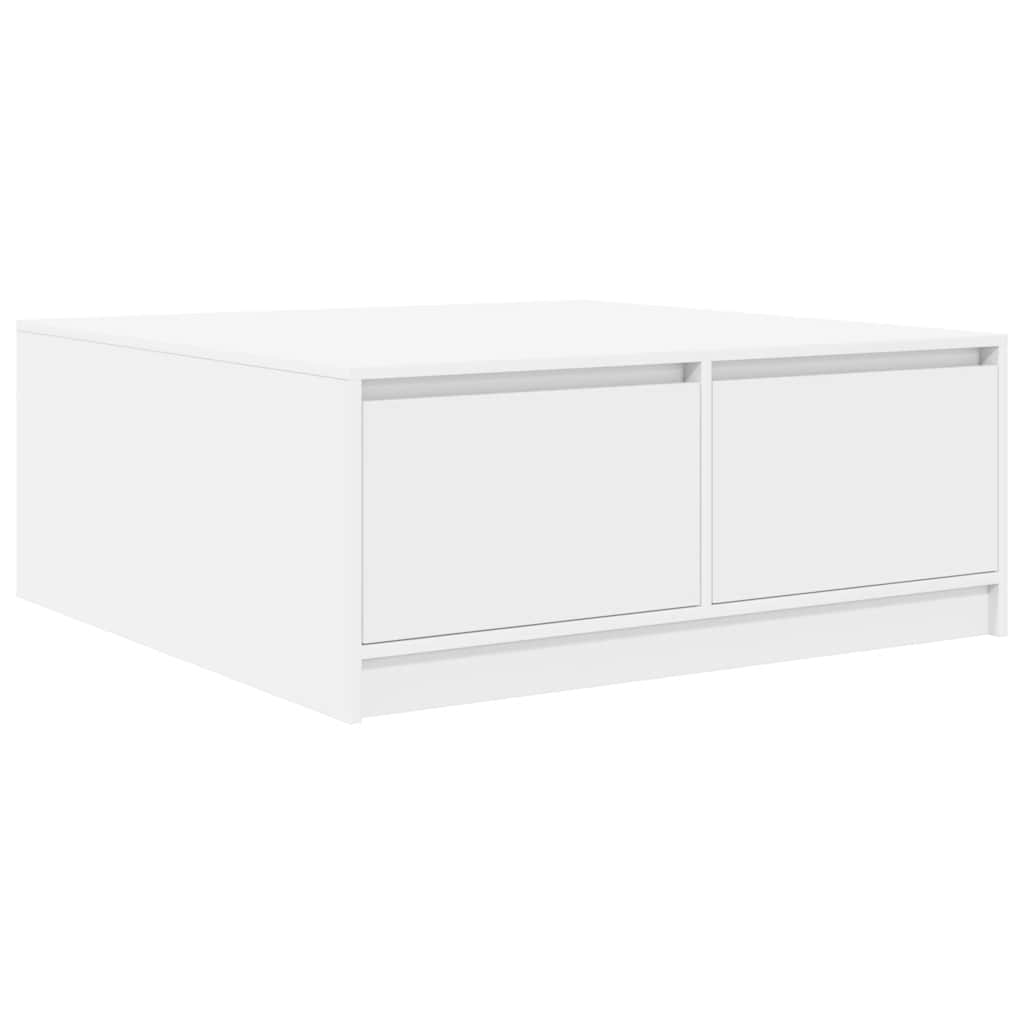 Salongbord Sofabord Hvit med skuffer 100x100x40 cm