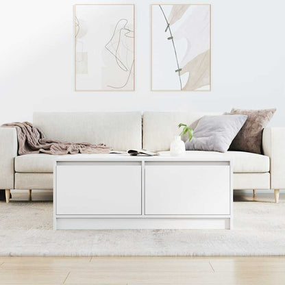 Salongbord Sofabord Hvit med skuffer 100x100x40 cm