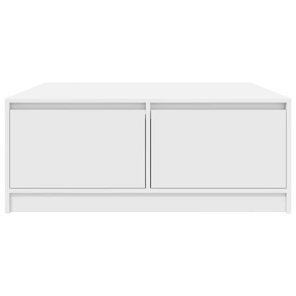 Salongbord Sofabord Hvit med skuffer 100x100x40 cm