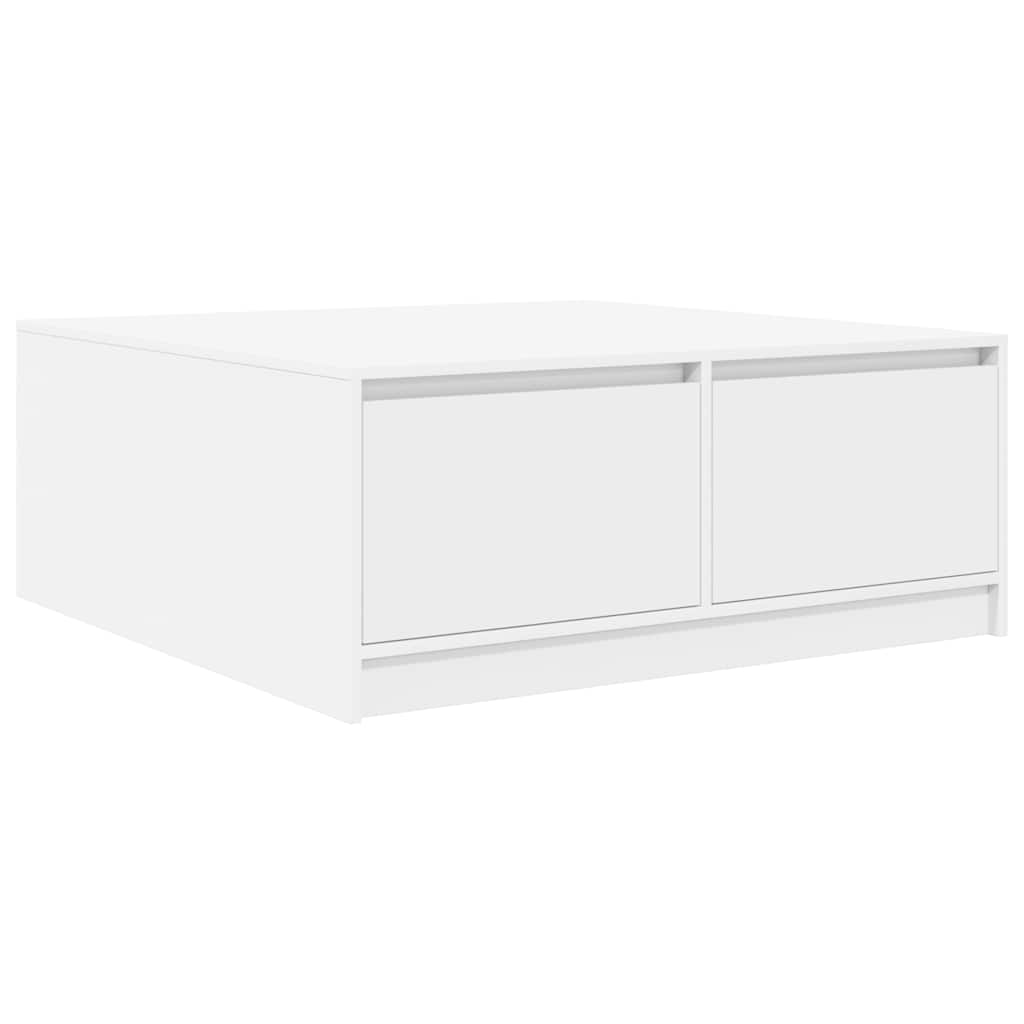 Salongbord Sofabord Hvit med skuffer 100x100x40 cm
