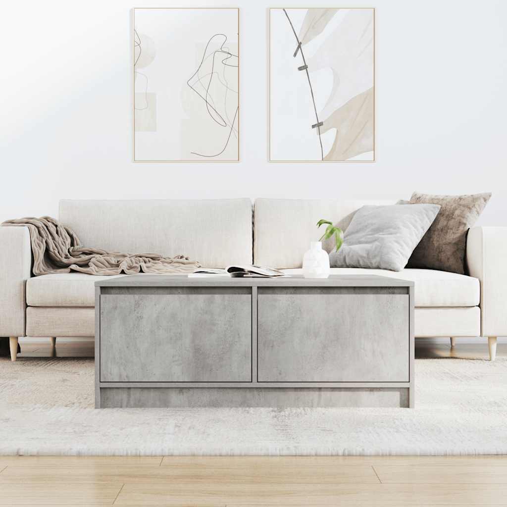 Salongbord Sofabord Betonggrå med skuffer 100x100x40 cm