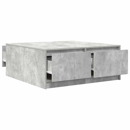 Salongbord Sofabord Betonggrå med skuffer 100x100x40 cm