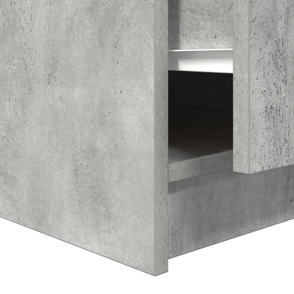 Salongbord Sofabord Betonggrå med skuffer 100x100x40 cm